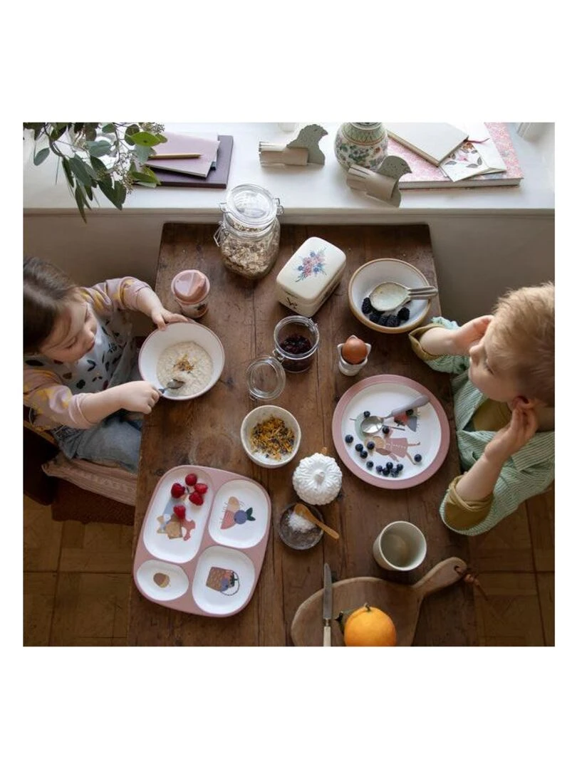 Assiette mélamine Pixie Land Sebra Rose