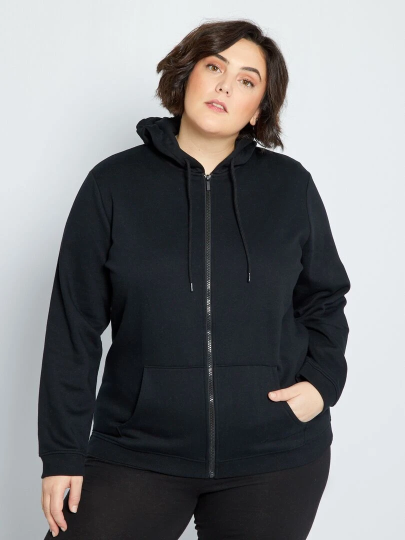 Sweat à capuche en molleton noir