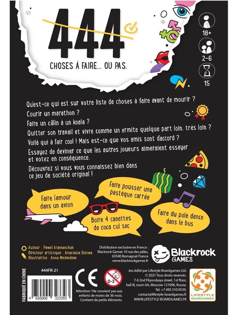 Jeu d'ambiance : 444 choses à faire ou pas   N/A