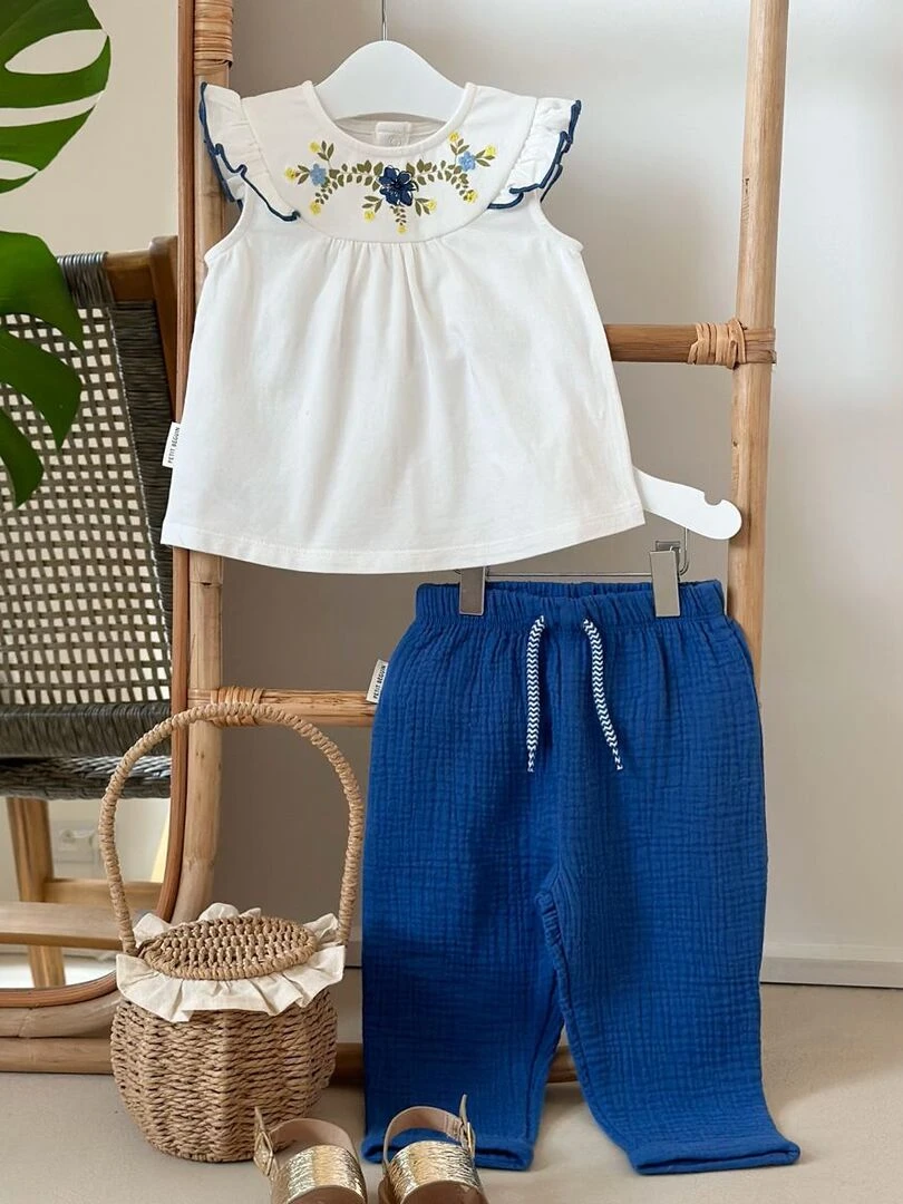 T shirt bébé Flora   Ecru