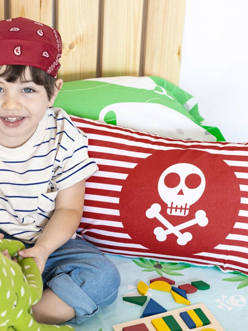 Housse de coussin Pirata "Happyfriday" Blanc