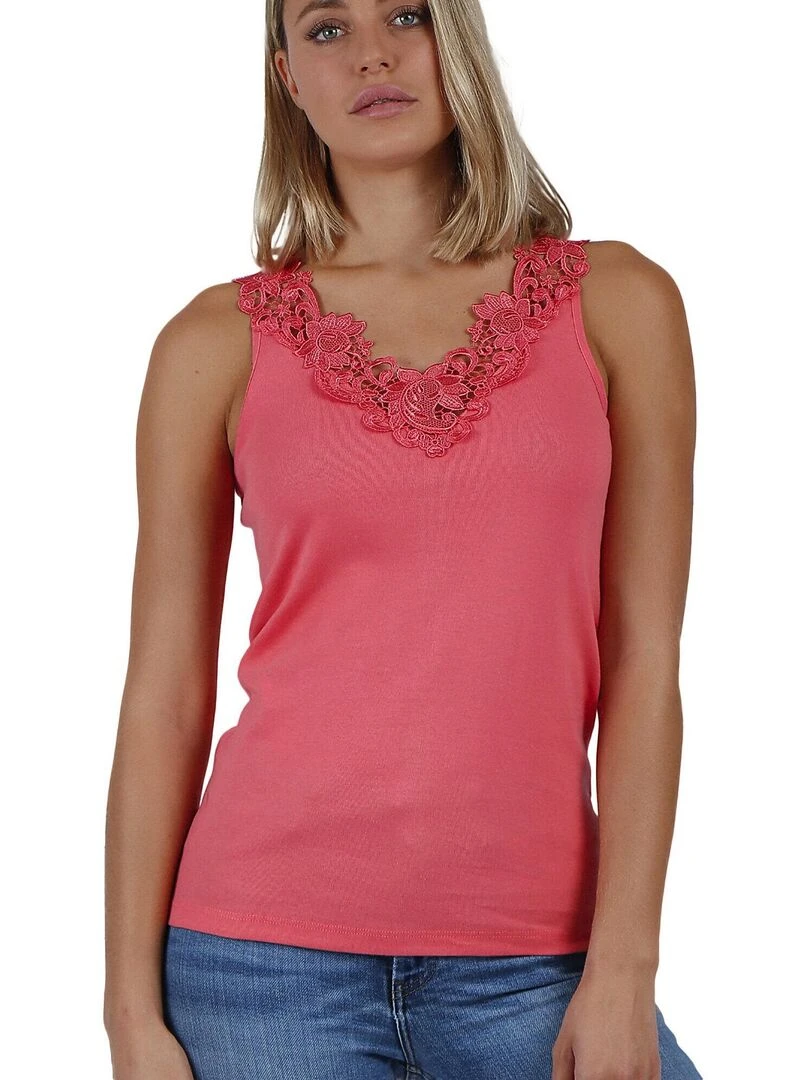 Débardeur Escote Guipur Orange corail