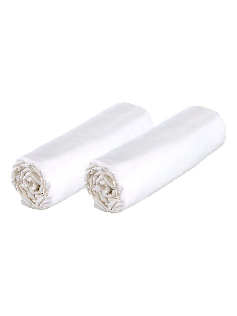 Lot x2 Draps housse berceau Coton Bio 'P'tit Basile' Blanc