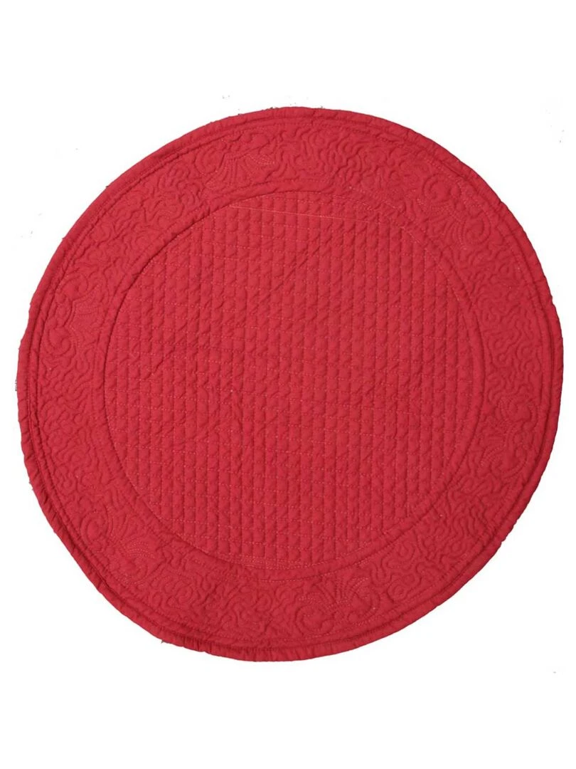 Set de table rond et matelassé Rouge