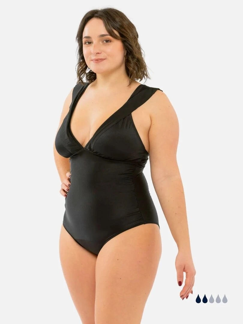 Maillot de bain Menstruel dos à lacet   flux léger   Sya   Noir