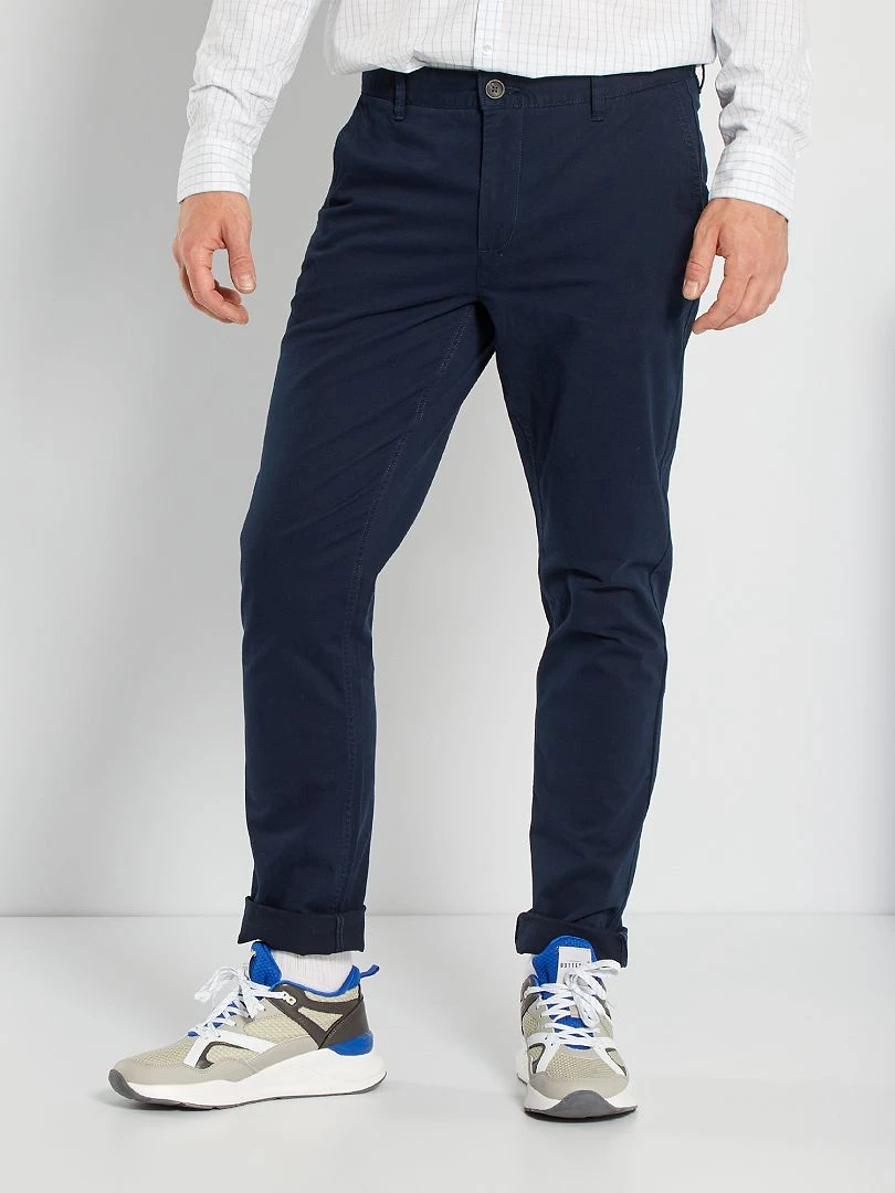 Chino slim L38 +1m95 bleu marine