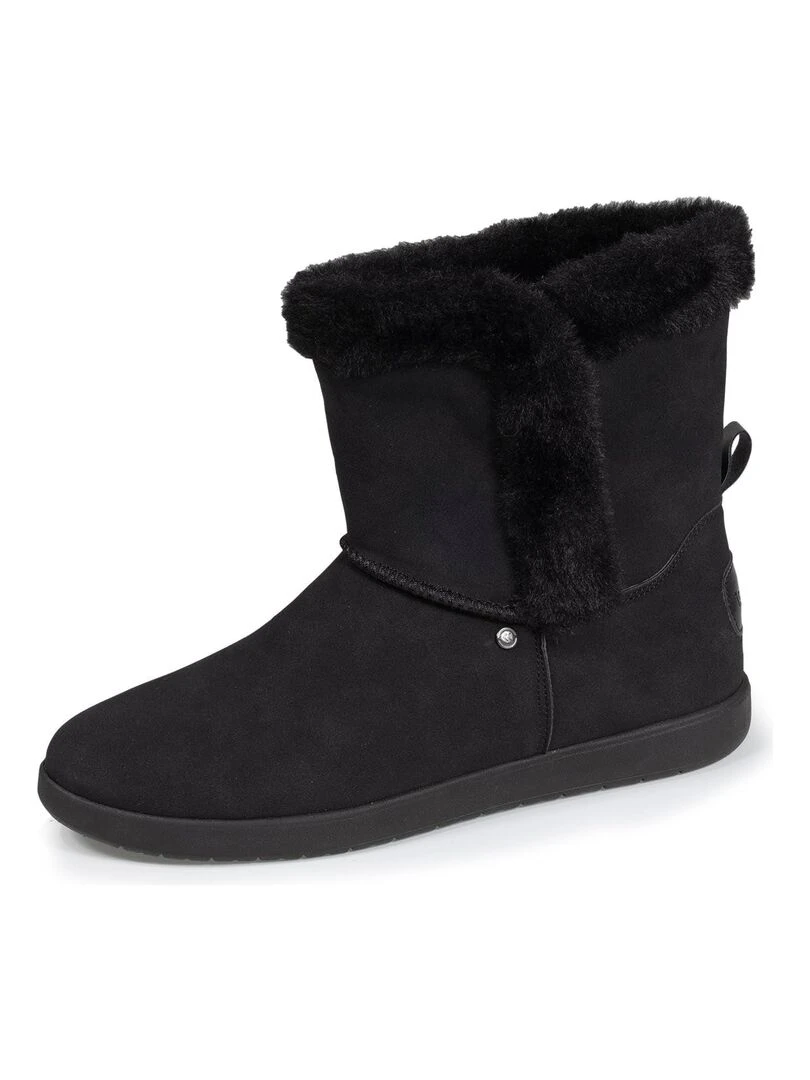 Bottines Femme fourrées avec revers Noir Noir