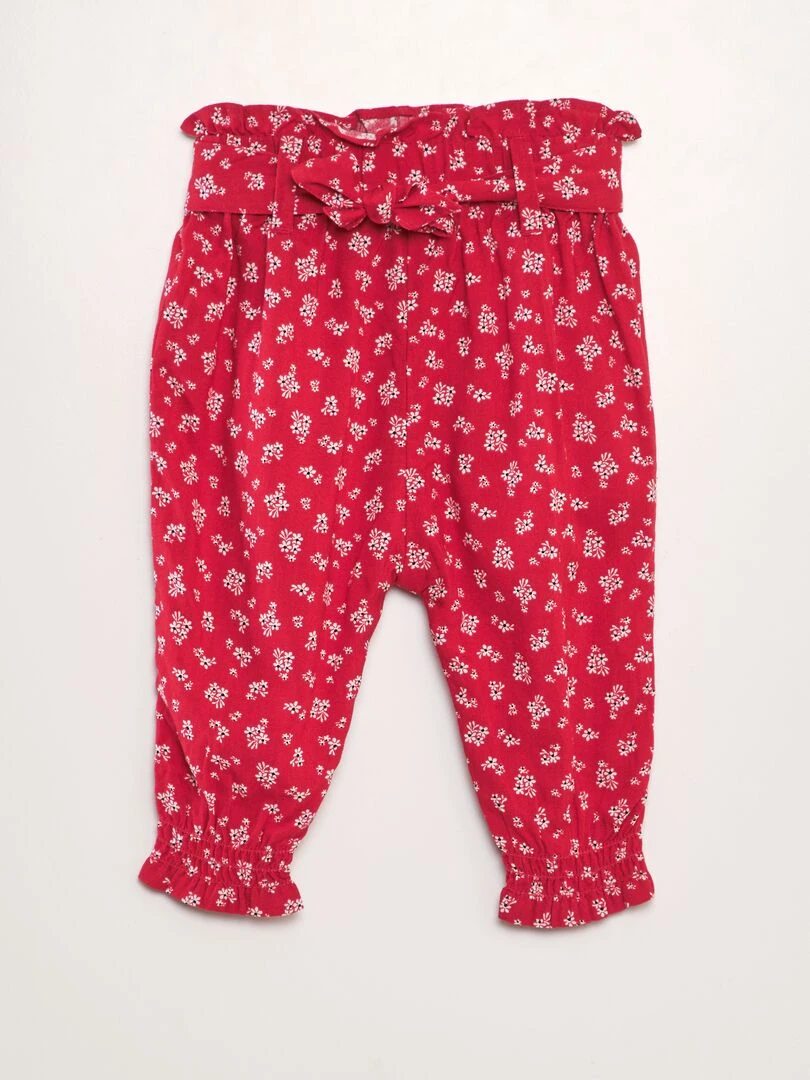 Pantalon sarouel à motif Rouge
