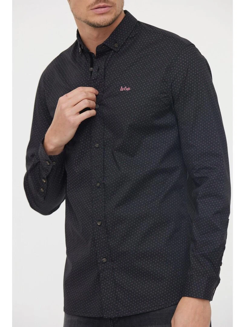 Lee Cooper   Chemise manches longues coton slim DUMY   Noir
