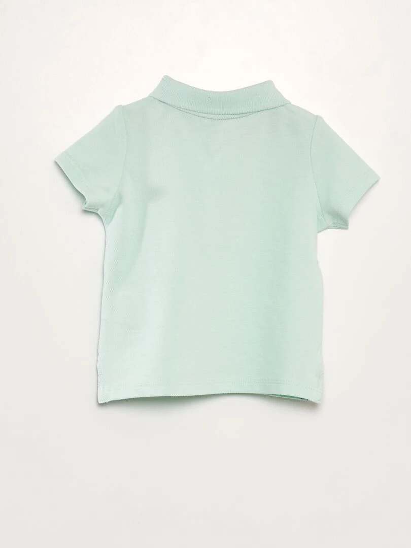 Polo en piqué de coton 'palmier' Vert