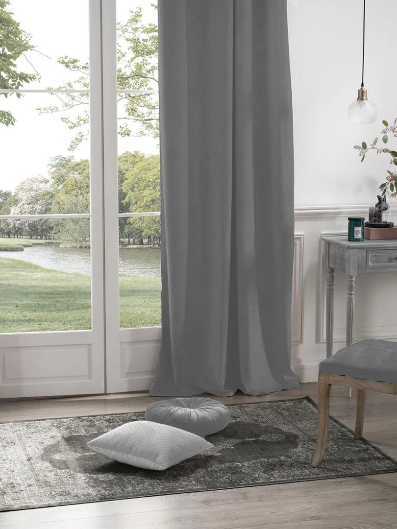 Rideau en velours occultant Gris souris
