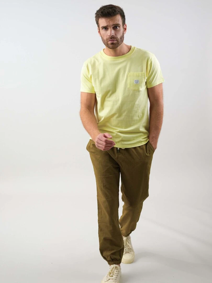 T shirt en coton bio 'Deeluxe'   Jaune clair