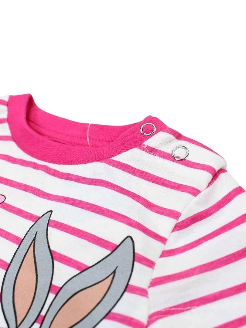 Looney Tunes   Ensemble ​​T shirt legging bébé fille Imprimé Bugs Bunny   Rose fushia