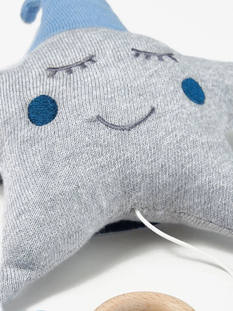 Boîte à musique en coton tricoté étoile Bleu