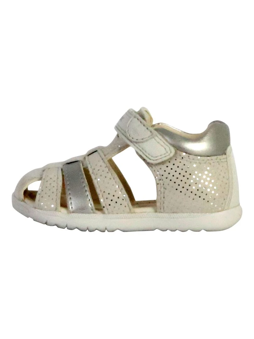 Sandale Cuir Enfant Geox Macchia B254VA Blanc cassé
