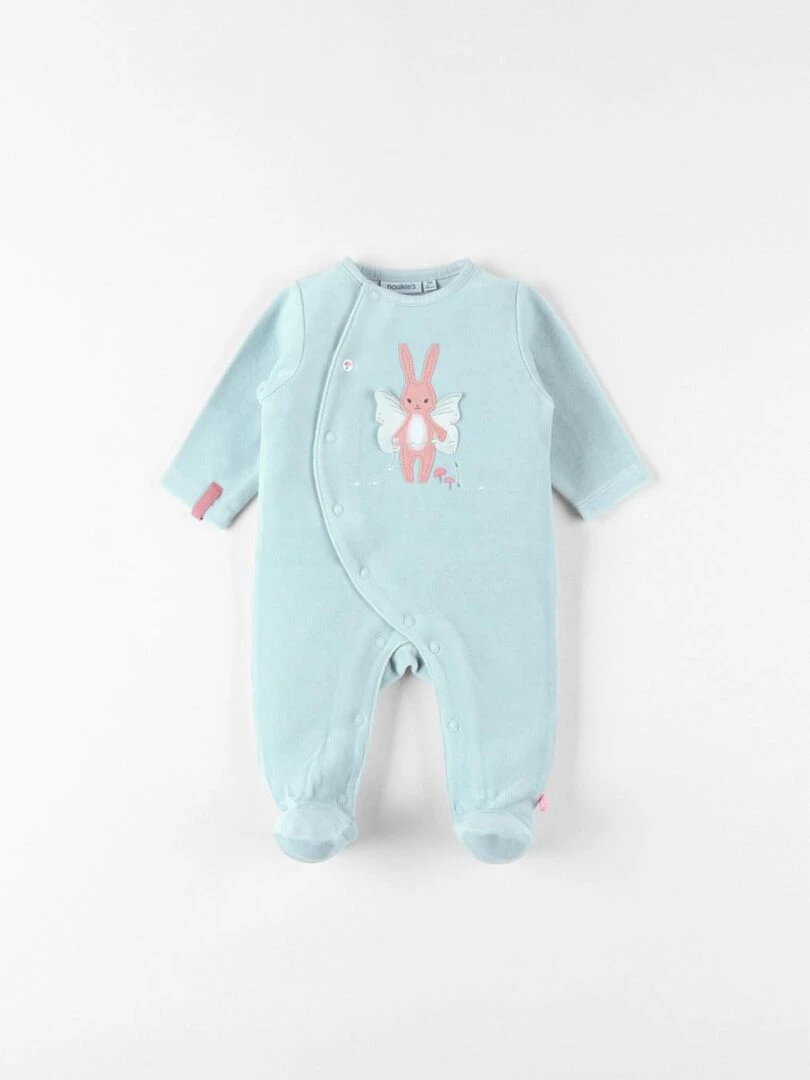 Pyjama 1 pièce lapin en velours    Noukie's   Bleu