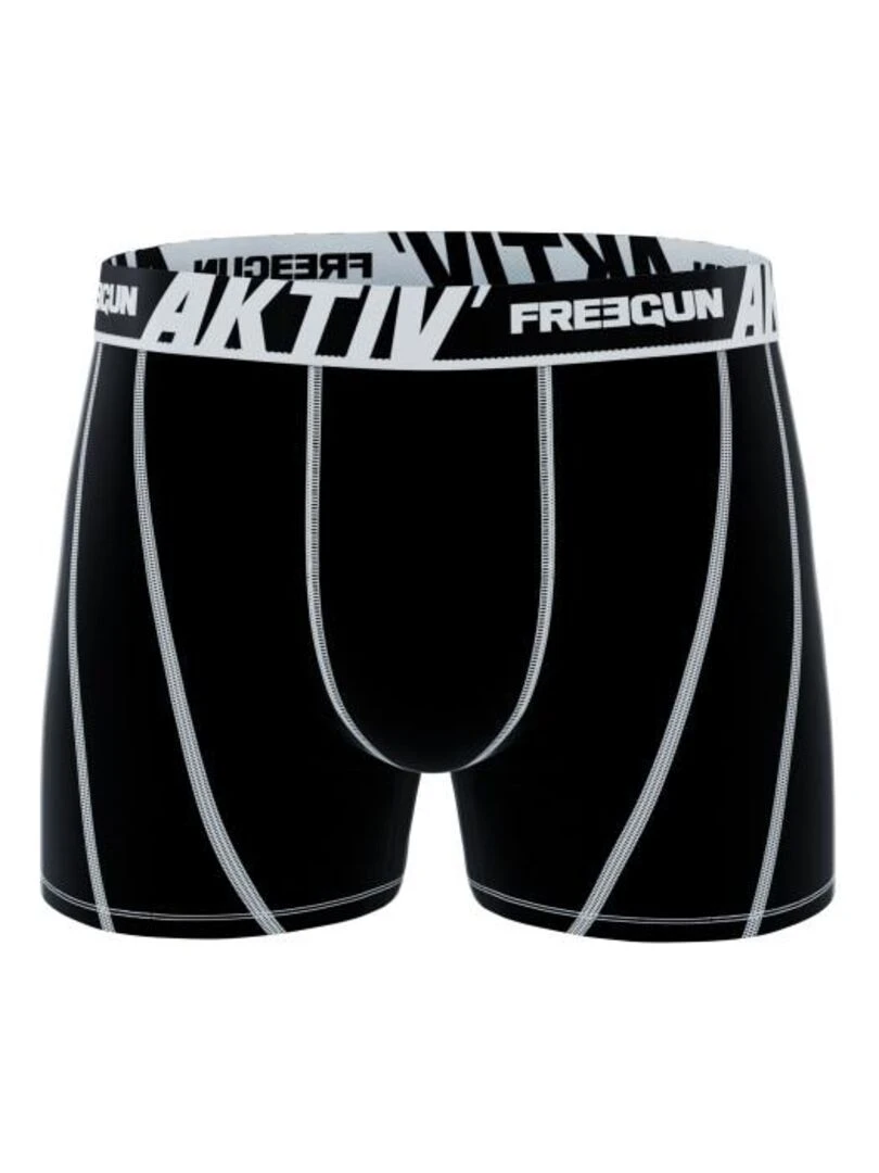 Lot de 4 boxers en coton homme Aktiv Freegun   Noir