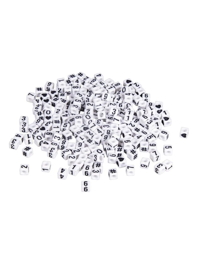 Perles Chiffres carrées blanches 5 x 5 mm N/A