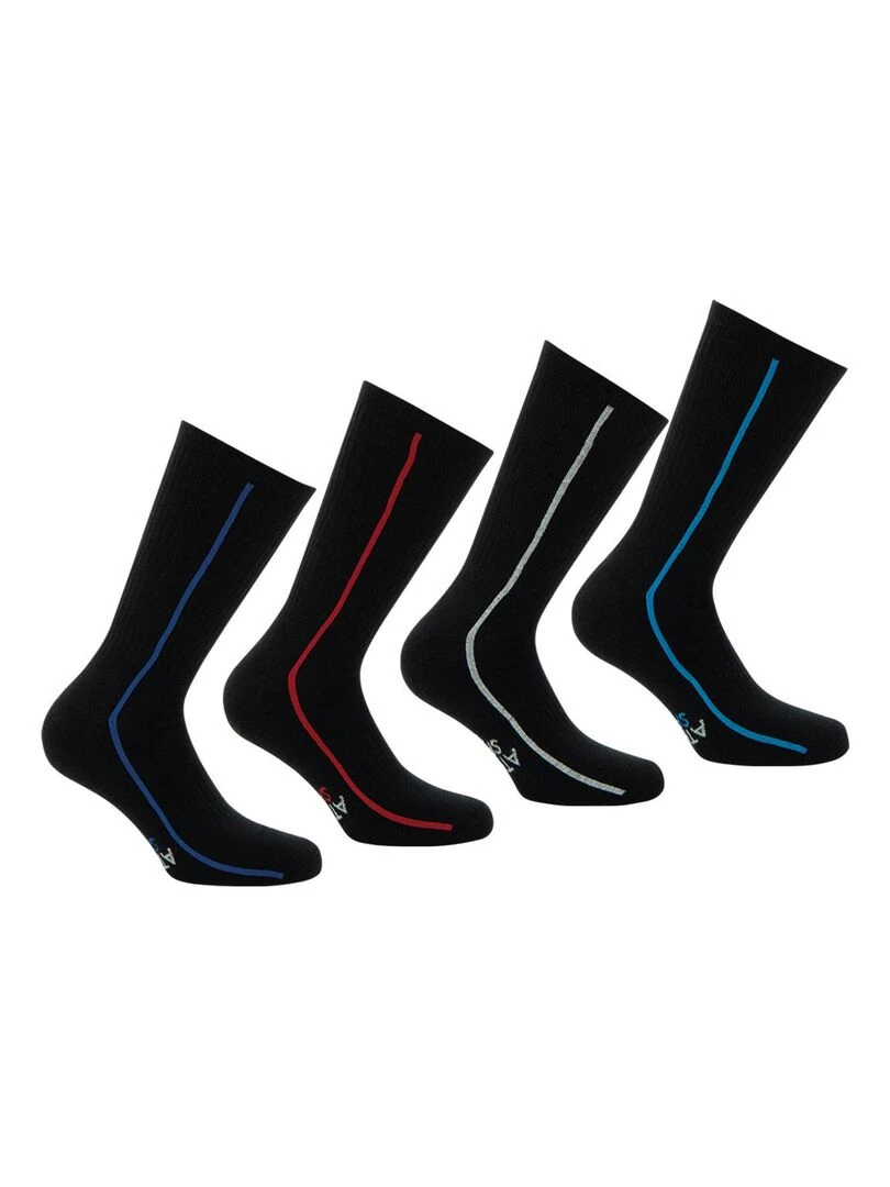 Lot de 4 paires de chaussettes de sport hautes Noir
