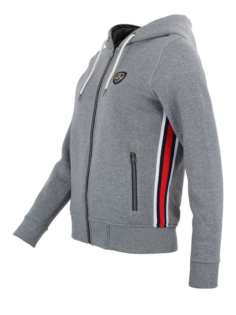 Sweat zippé à capuche femme ACHARLES Gris clair