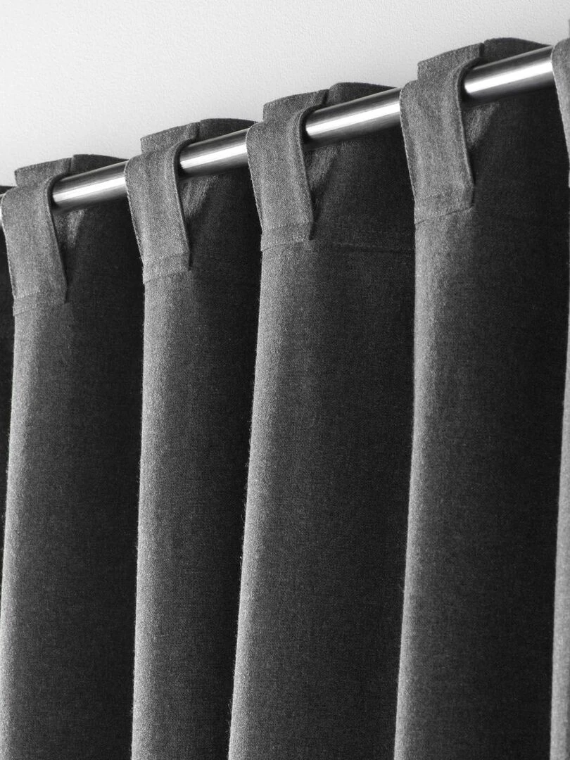 Rideau voilage surfilé passants cachés   gris anthracite