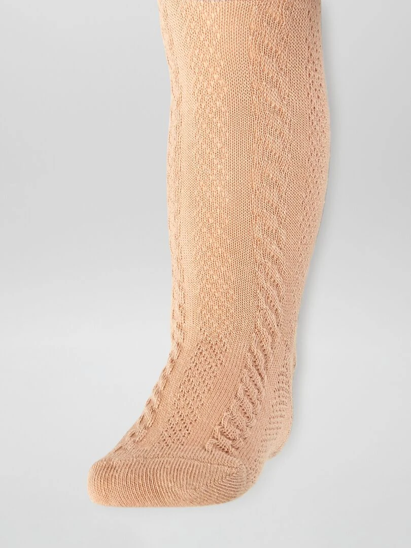Lot de 2 collants en maille fantaisie   Rose/gris