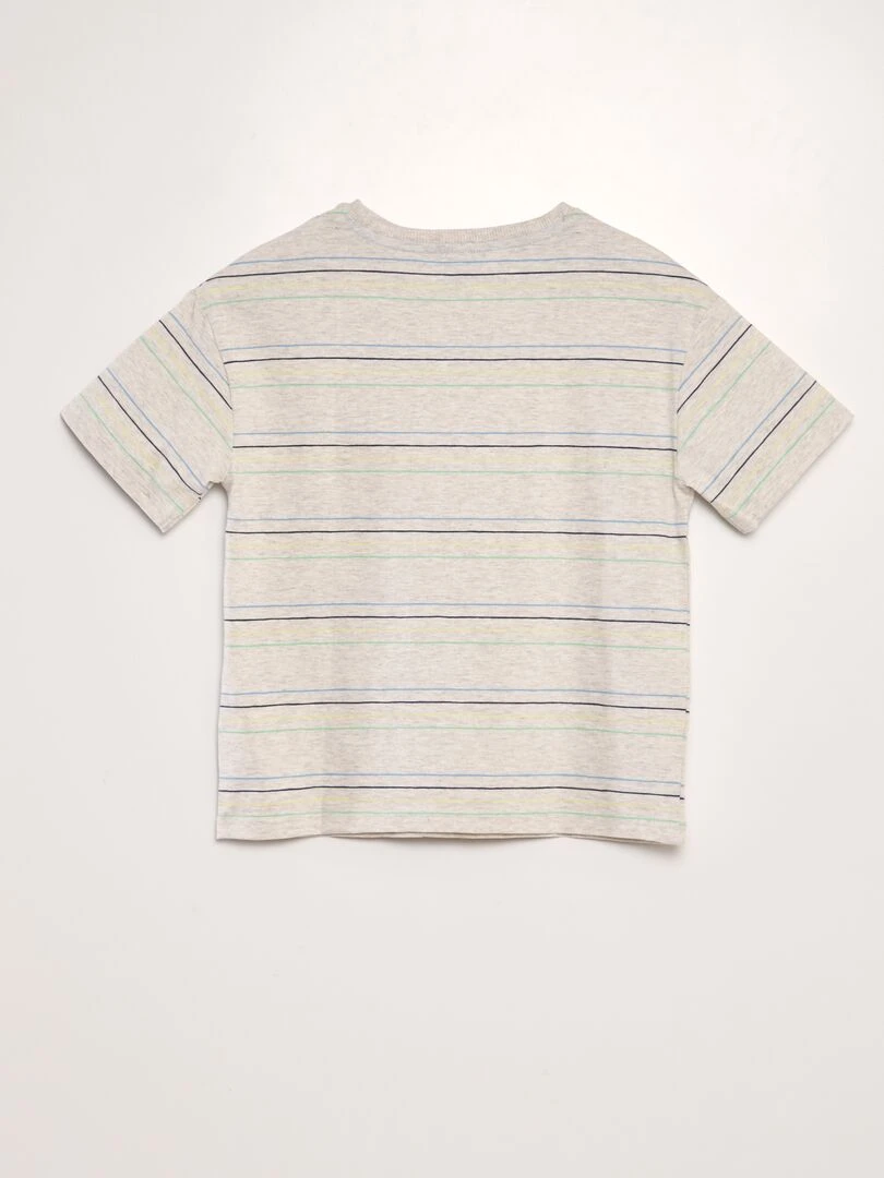 T shirt à rayures colorées Beige