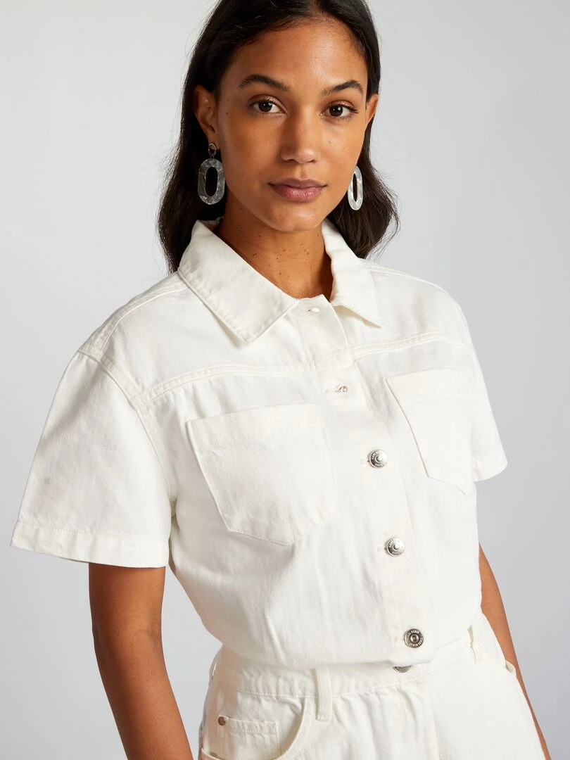 Robe en jean   Blanc