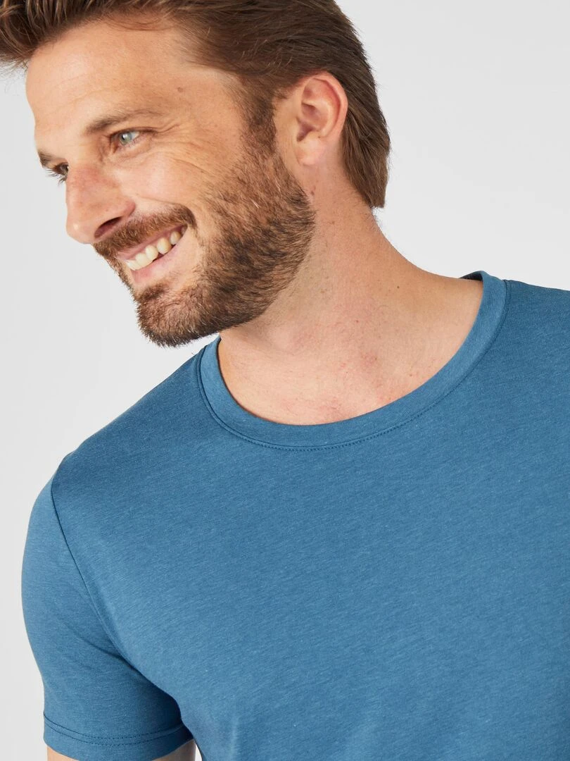 T shirt maille jersey Climatyl Damart Bleu pétrole