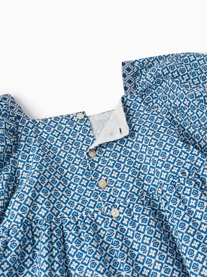 Robe avec Motif pour Fille manches courtes ATLANTIC COMPANY   Bleu foncé