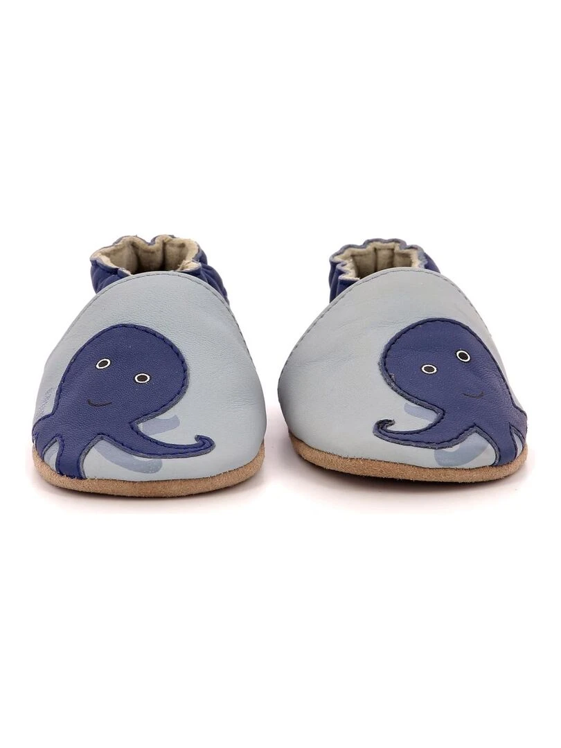 Chaussons Cuir Weird Octopus   Bleu