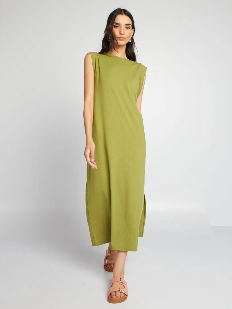 Robe t shirt midi Vert