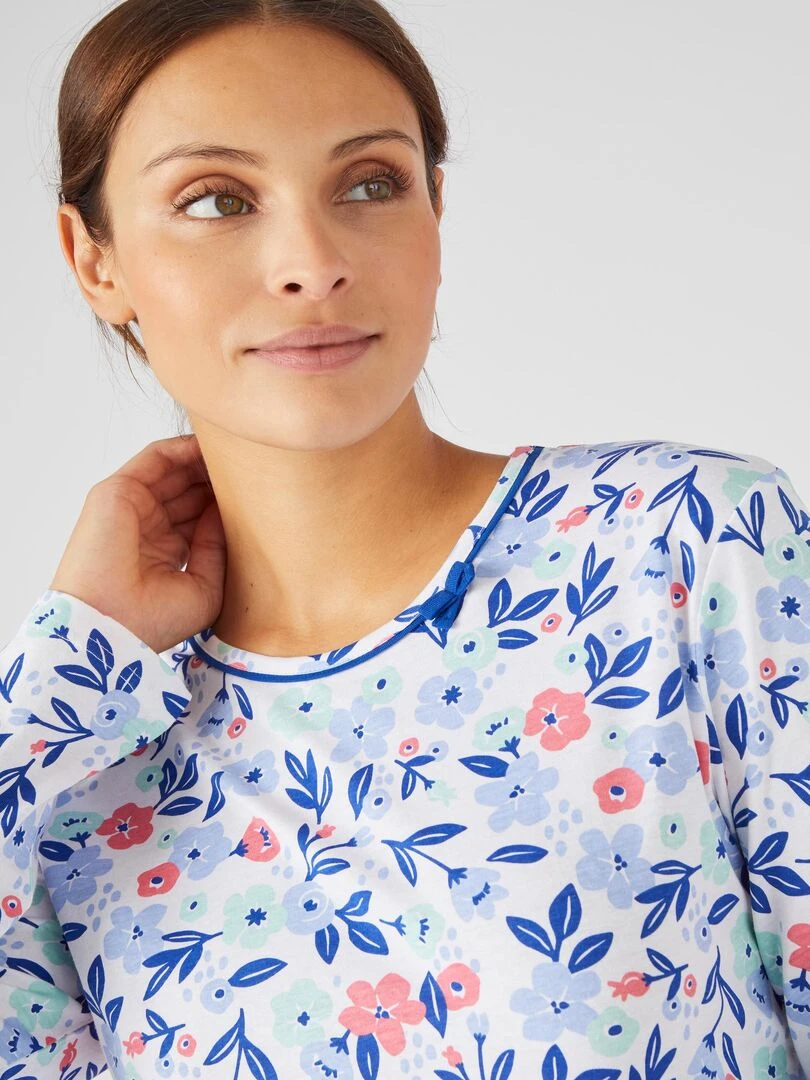 Pyjama manches longues pur coton peigné Damart Vert