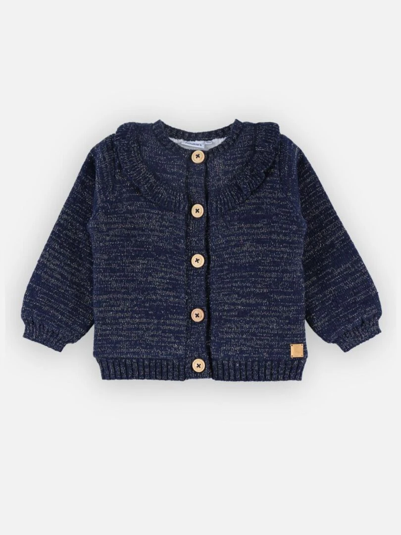 Cardigan tricoloudoux à volants    Noukie's   Bleu