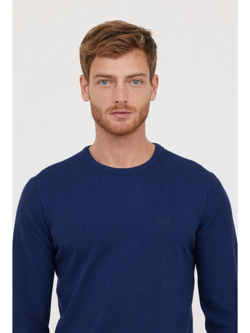 Lee Cooper   Pull manches longues coton regular CORIL   Bleu marine