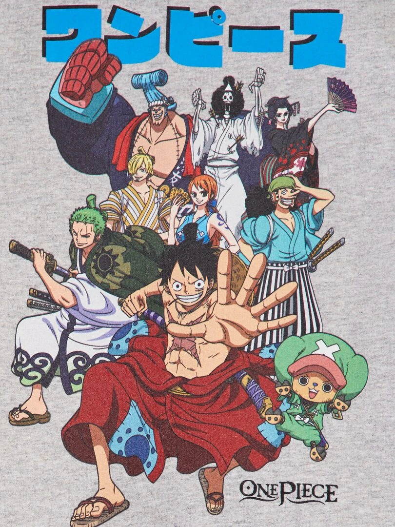 Sweat à capuche 'One piece'   Gris