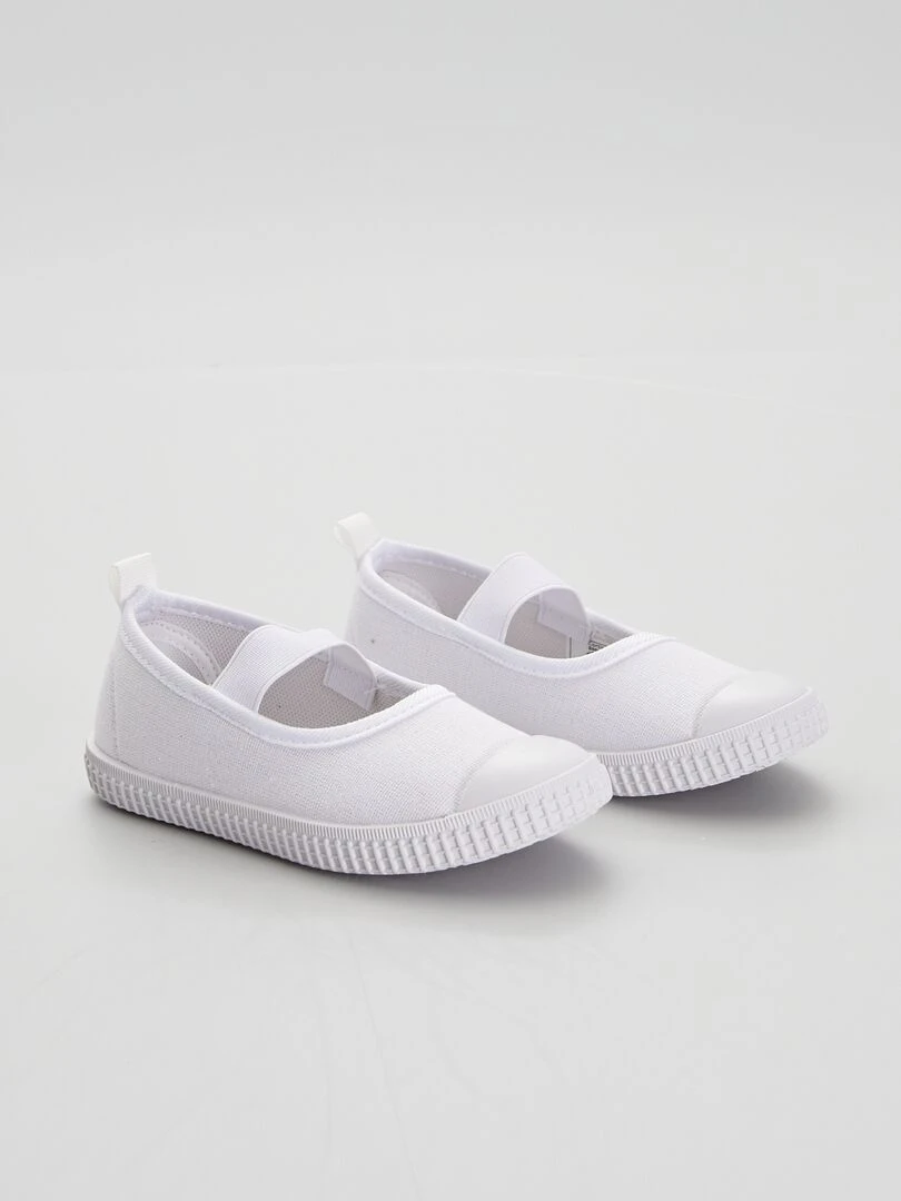Ballerines avec bride élastique Blanc