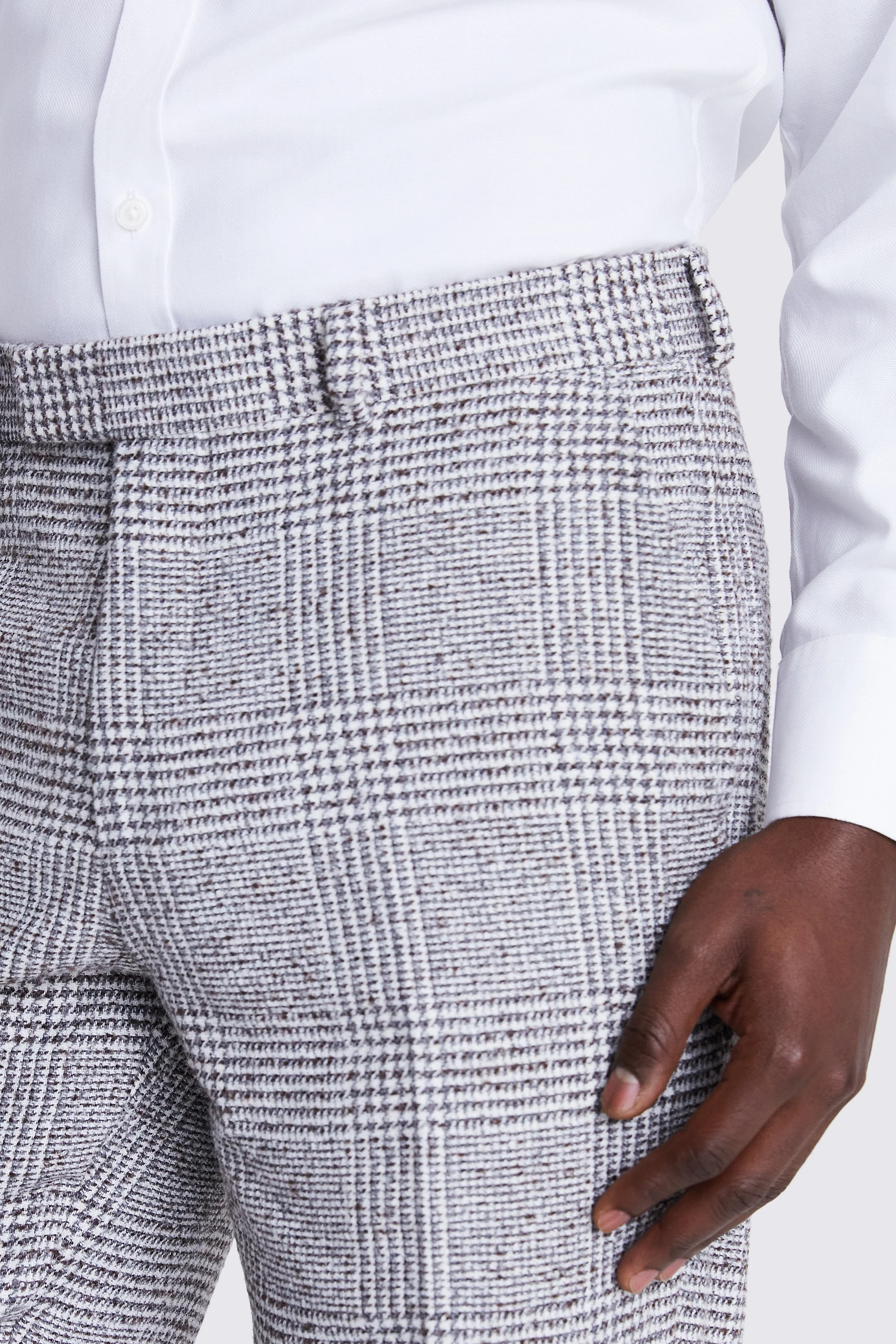 Tailored Grey Check Tweed Trousers   Buy Online at Moss