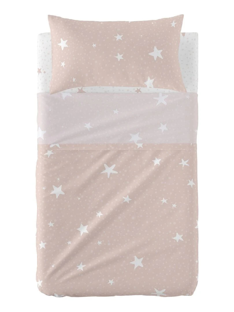 Parure de lit 2 pièces Little star Lit Bébé "Happyfriday"   Rose