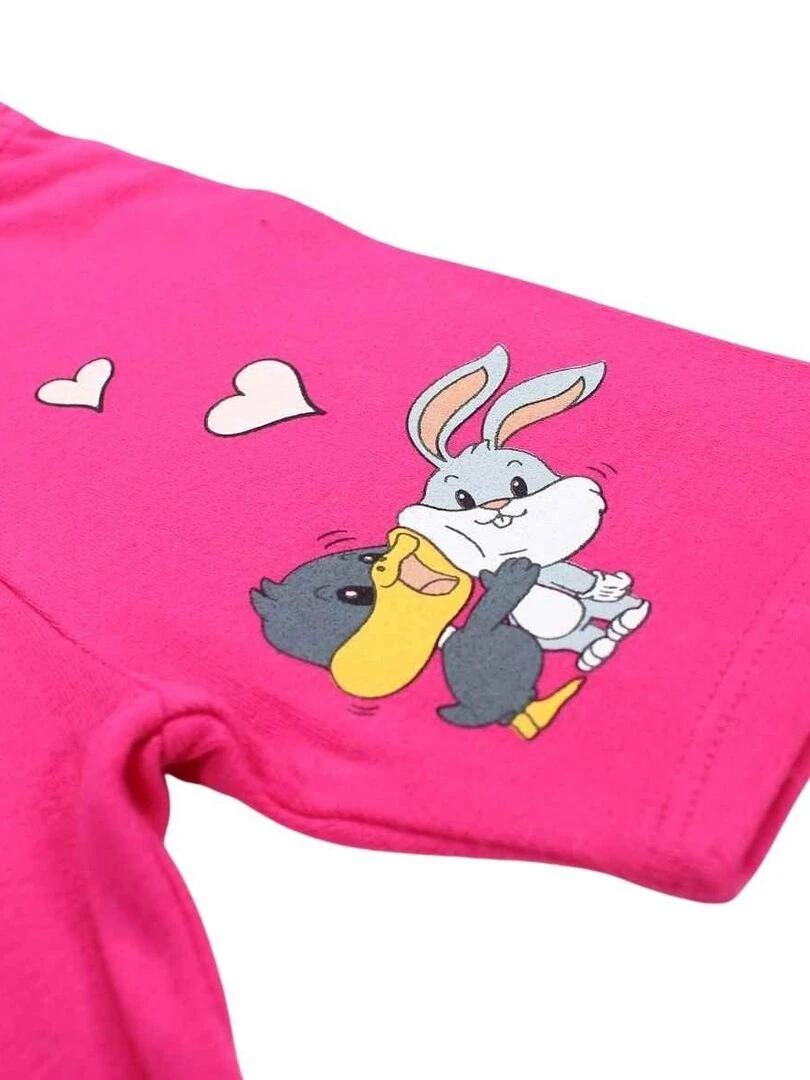 Looney Tunes   Ensemble ​​T shirt legging bébé fille Imprimé Bugs Bunny   Rose fushia