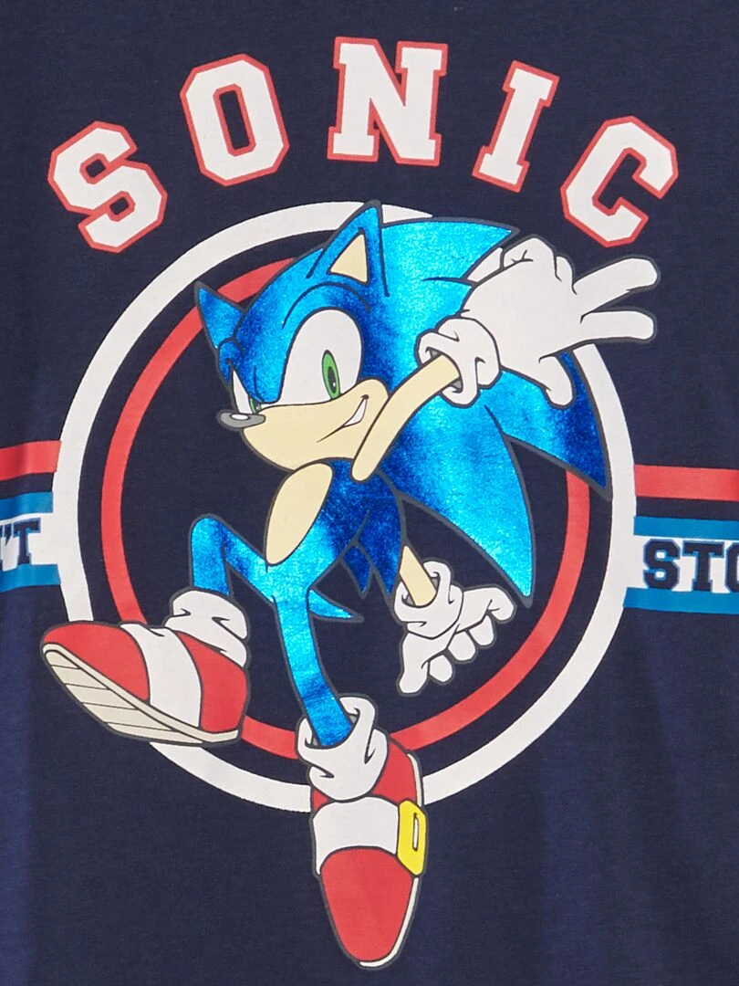 T shirt imprimé métallisé 'Sonic' Bleu