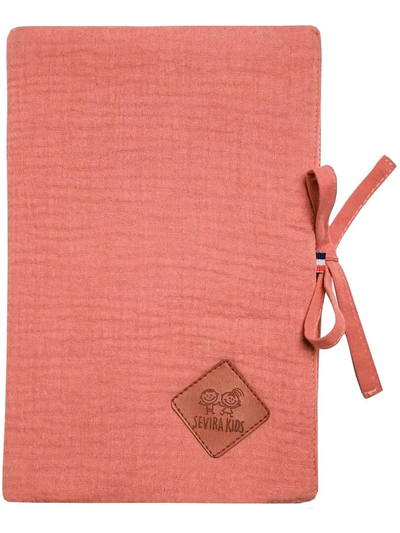 Protège carnet de santé en gaze de coton Jeanne Marron