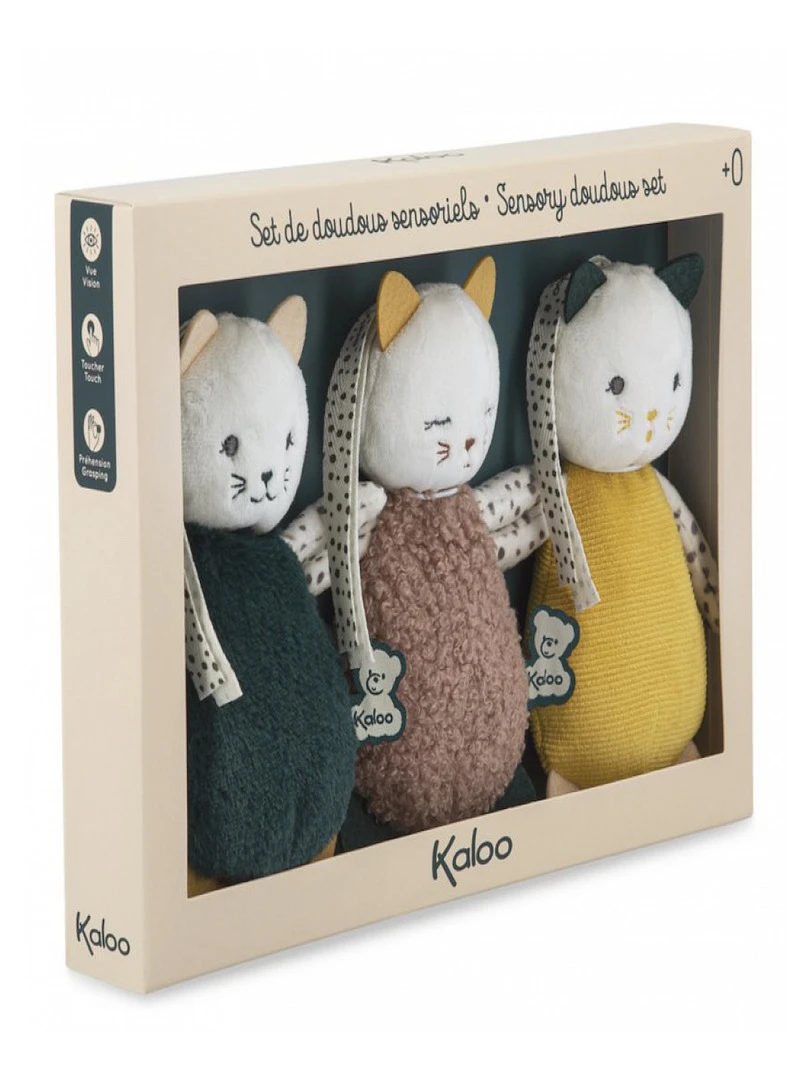 Lot De 3 Doudous Chats Sensoriels Stimuli   N/A