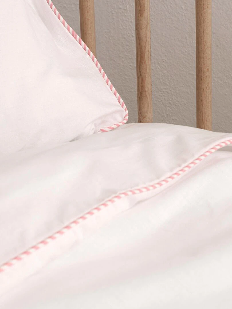 Parure housse de couette 2 pièces Essential "Happyfriday" Rose