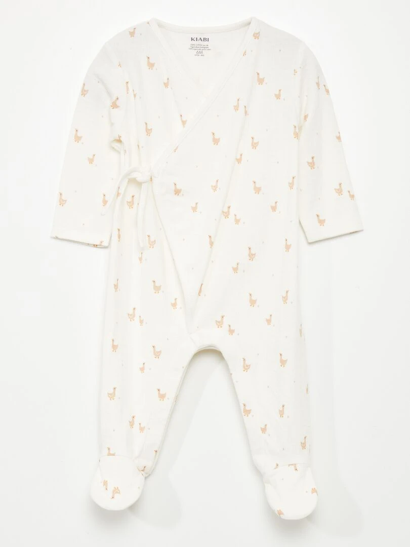 Combinaison cache cœur en maille Beige