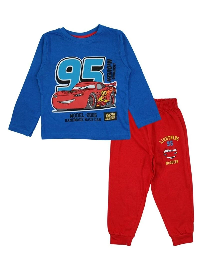 Disney Pyjama garçon imprimé Cars en coton Bleu
