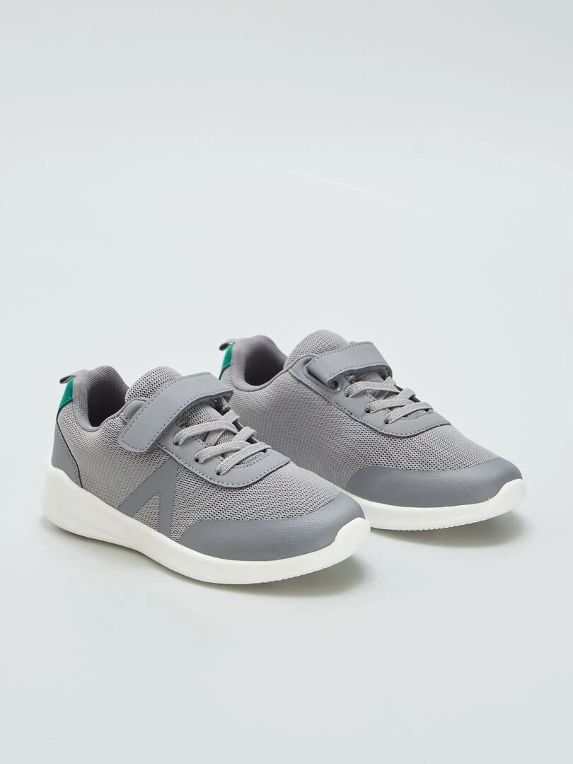 Baskets basses running Gris/vert