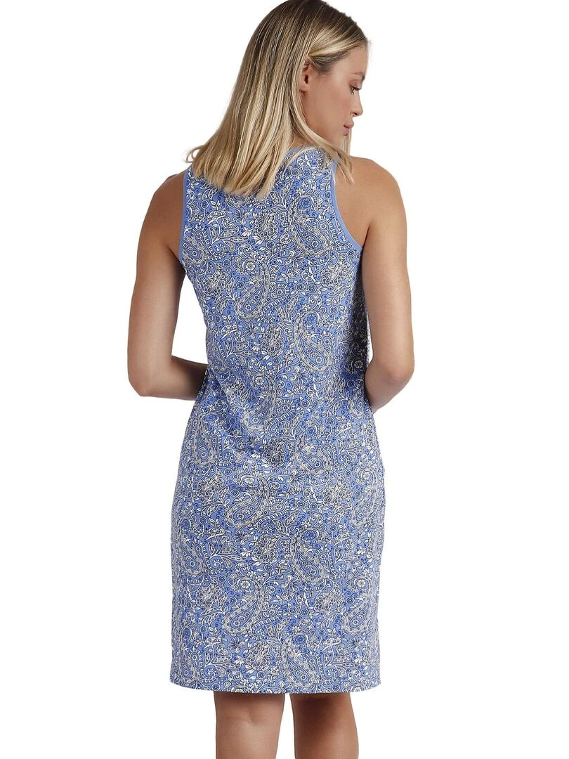 Chemise de nuit sans manches Love Cachemire Bleu