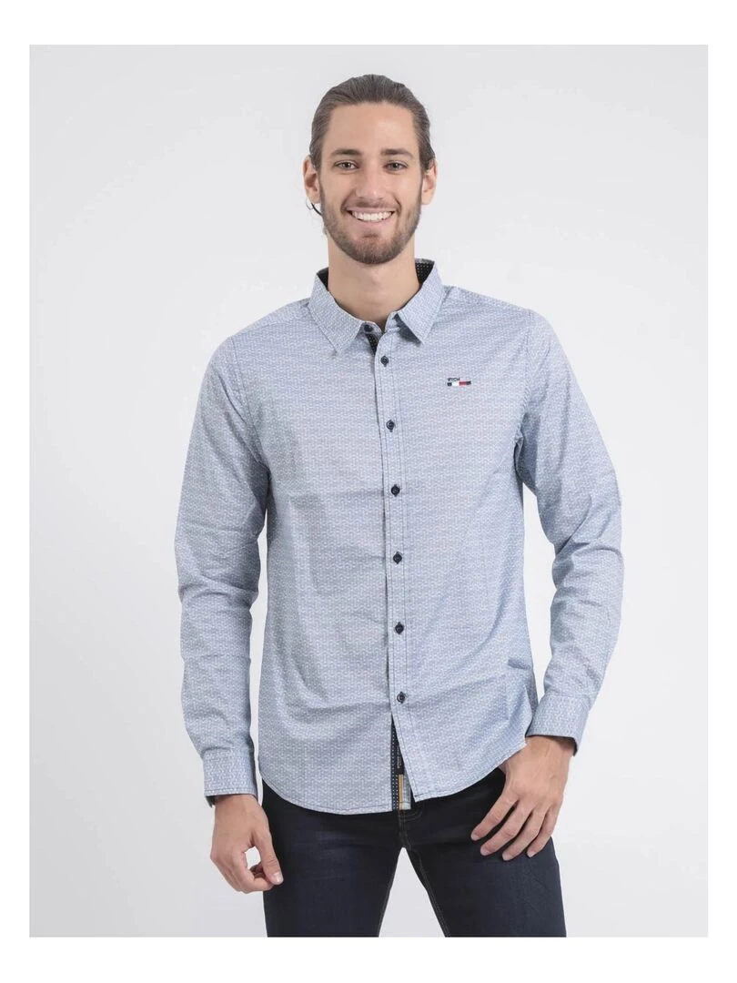 Chemise manches longues motifs TERALIX Blanc