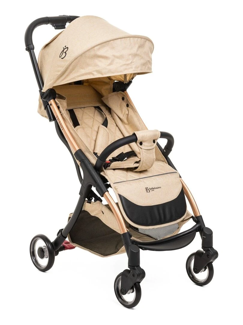 Bebelissimo Poussette bébé Citadine Ultra Compacte De 0 à 36 mois Teano beige Beige